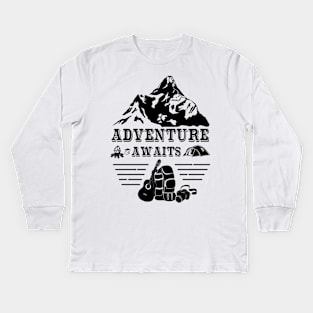 Adventure awaits Kids Long Sleeve T-Shirt